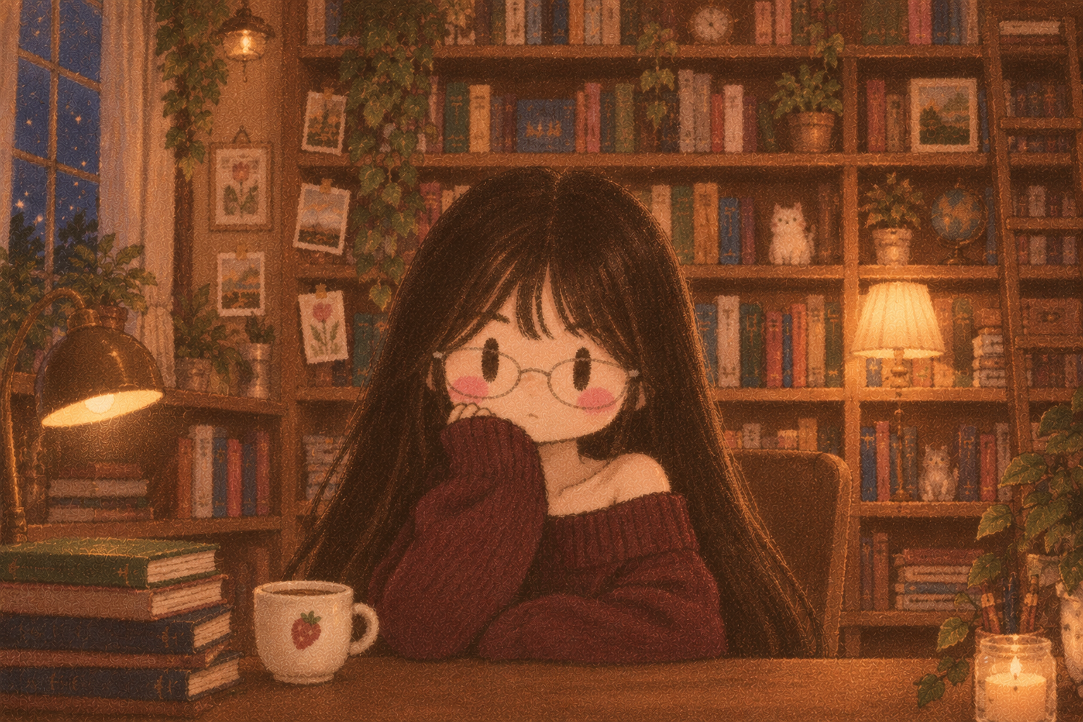 The author at her desk